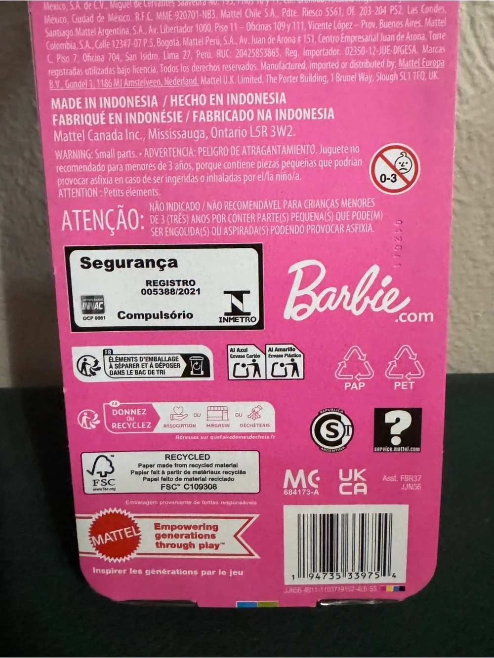 Barbie Pink Plaid Fashion Doll by Barbie